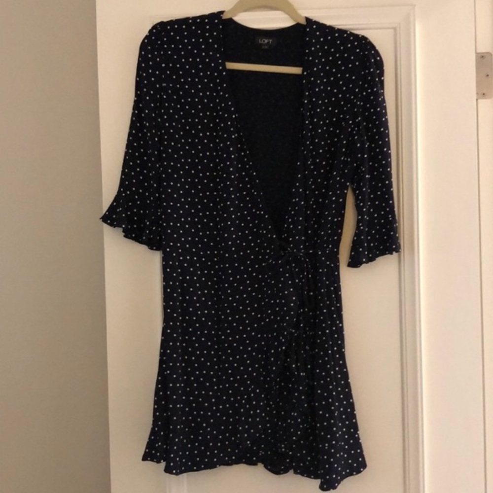 Adorable polka dot wrap dress